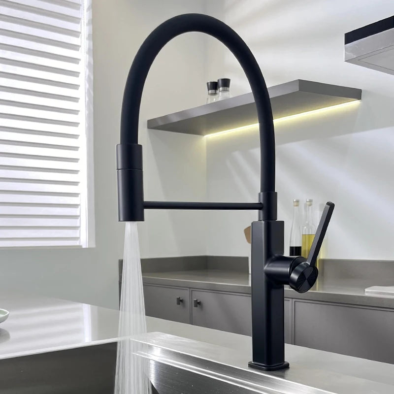 LED Panel Deck Mounted Flexible Hose Sink Kitchen Faucet