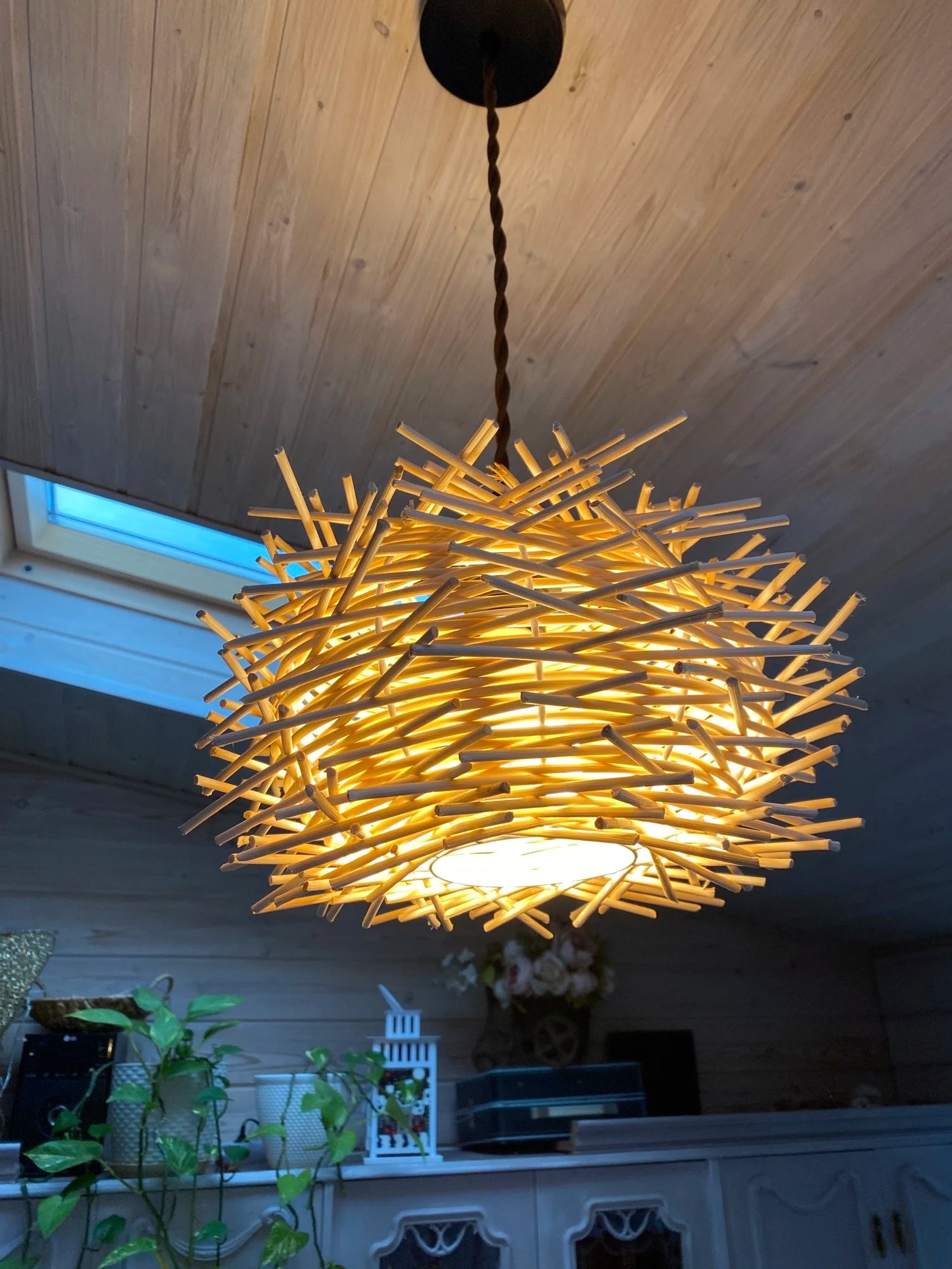 Rattan Bamboo Ceiling Hanging Lamp Pendant Light