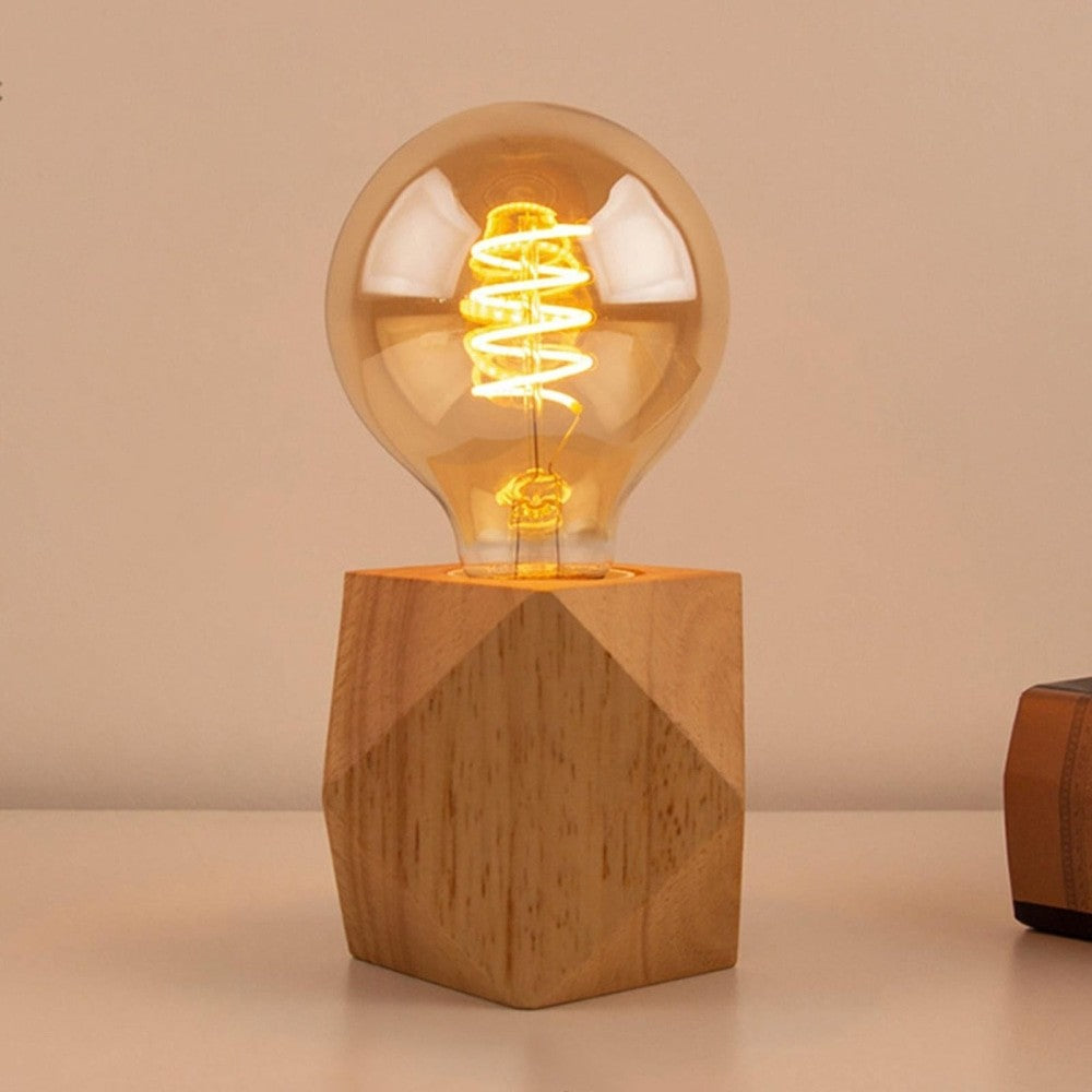 Small Wooden Base Table Lamp