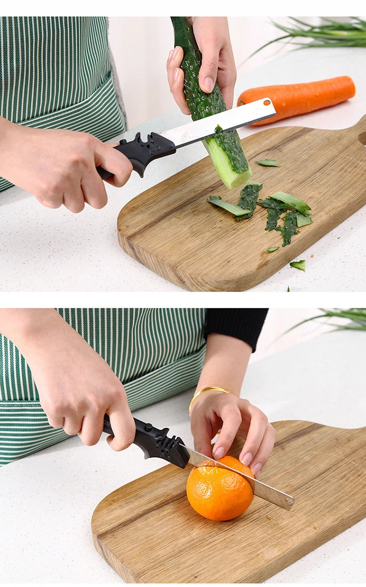 2 In 1 Multi Kitchen Tool Knife Stainless Steel Cutting Scissors