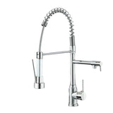 Kitchen Pull Down Dual Spout 360 Rotation Deck Mounted Faucet