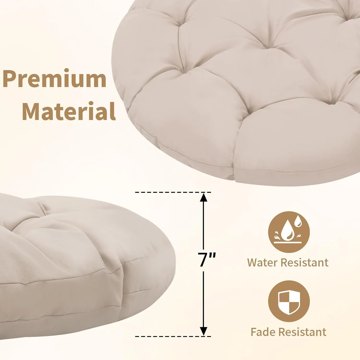 Round 360° Swivel Rattan Thick Cushion Chair