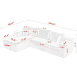5-Seater Modular Sectional Couch in Sherpa Fabric