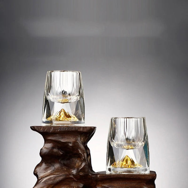 Luxury Crystal Glass, Liquor With Double Bottom