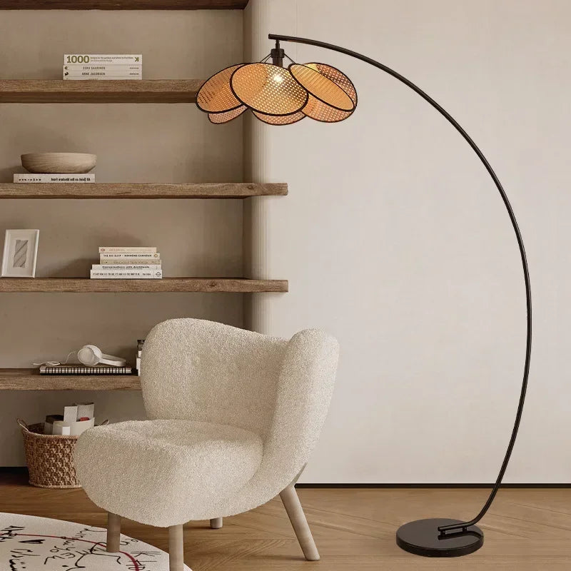 Flower Rattan LED Floor Stand Light Lamp