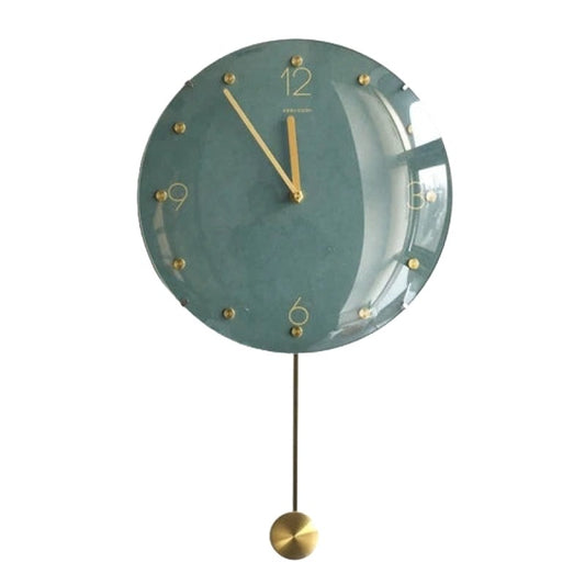 Wall Clock Classic Metallic Nordic Vintage Metal Pendulum