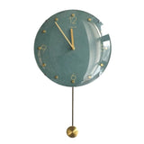 Wall Clock Classic Metallic Nordic Vintage Metal Pendulum