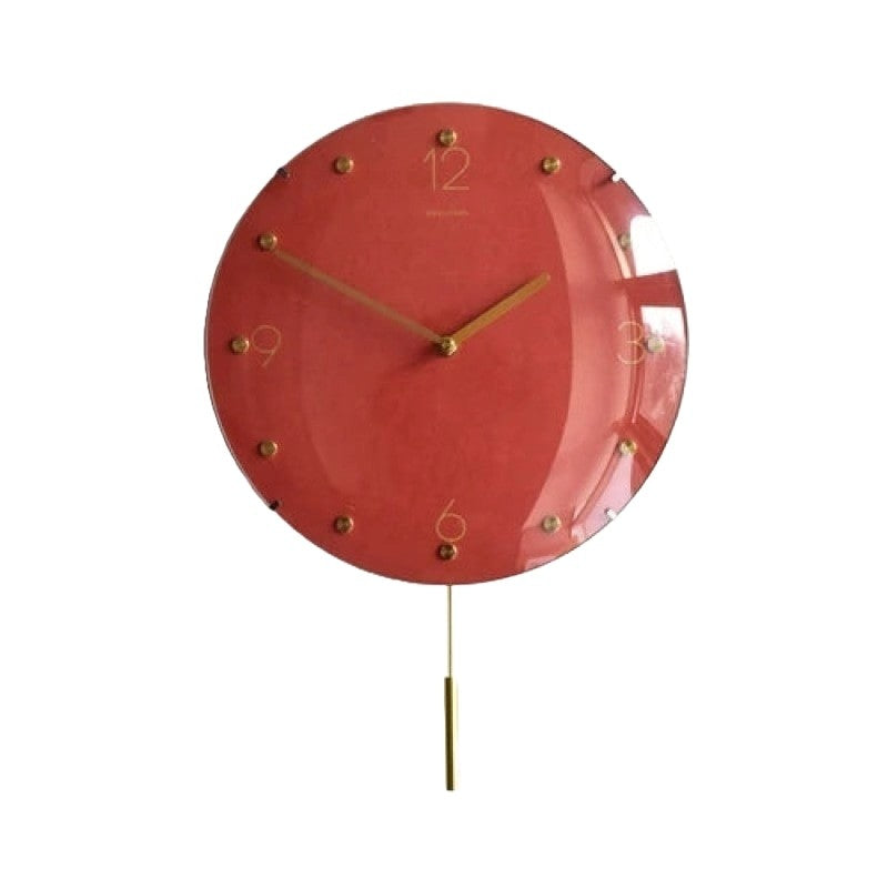 Wall Clock Classic Metallic Nordic Vintage Metal Pendulum