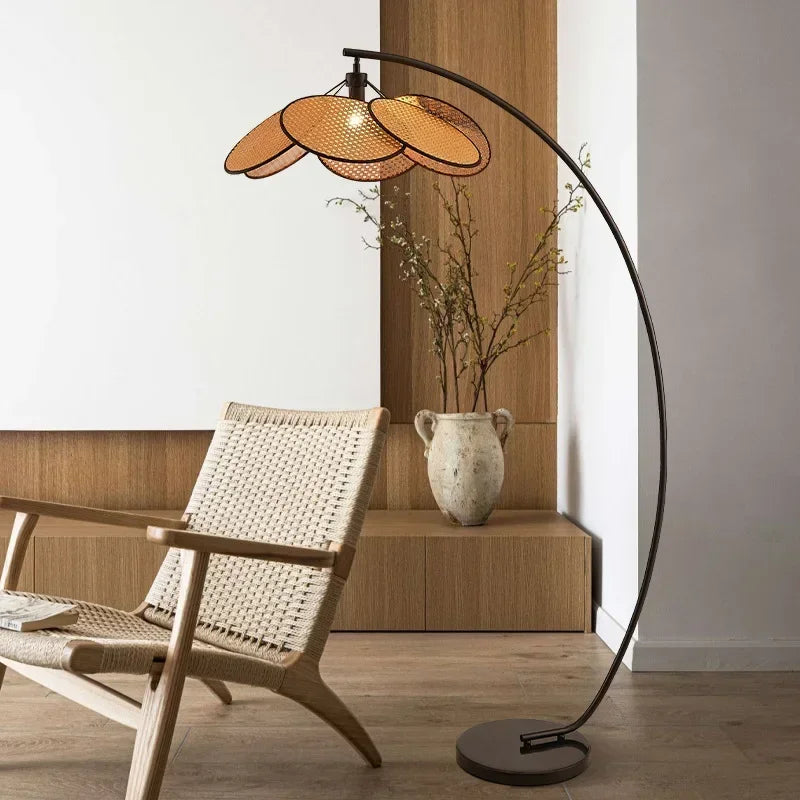 Flower Rattan LED Floor Stand Light Lamp