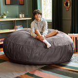 Sherpa Ultra Soft Oversized Round Fluffy Bean Bag