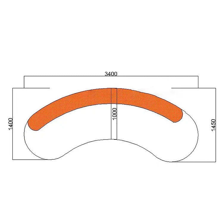 Curved Armless Vacuum Compressed Sectional Sofa