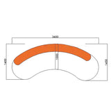 Curved Armless Vacuum Compressed Sectional Sofa
