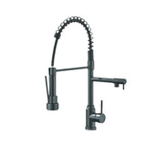 Kitchen Pull Down Dual Spout 360 Rotation Deck Mounted Faucet