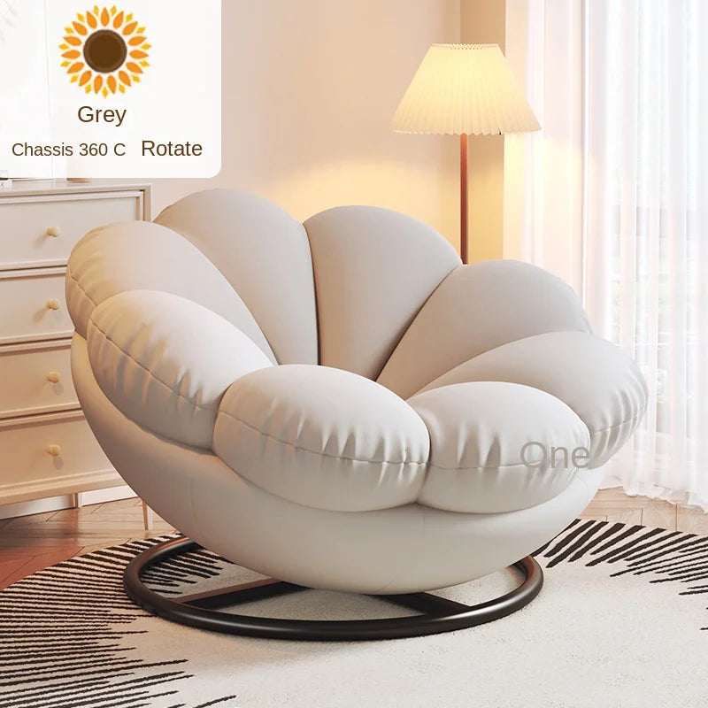 Sunflower Shape Detachable Cushion Swivel Chair