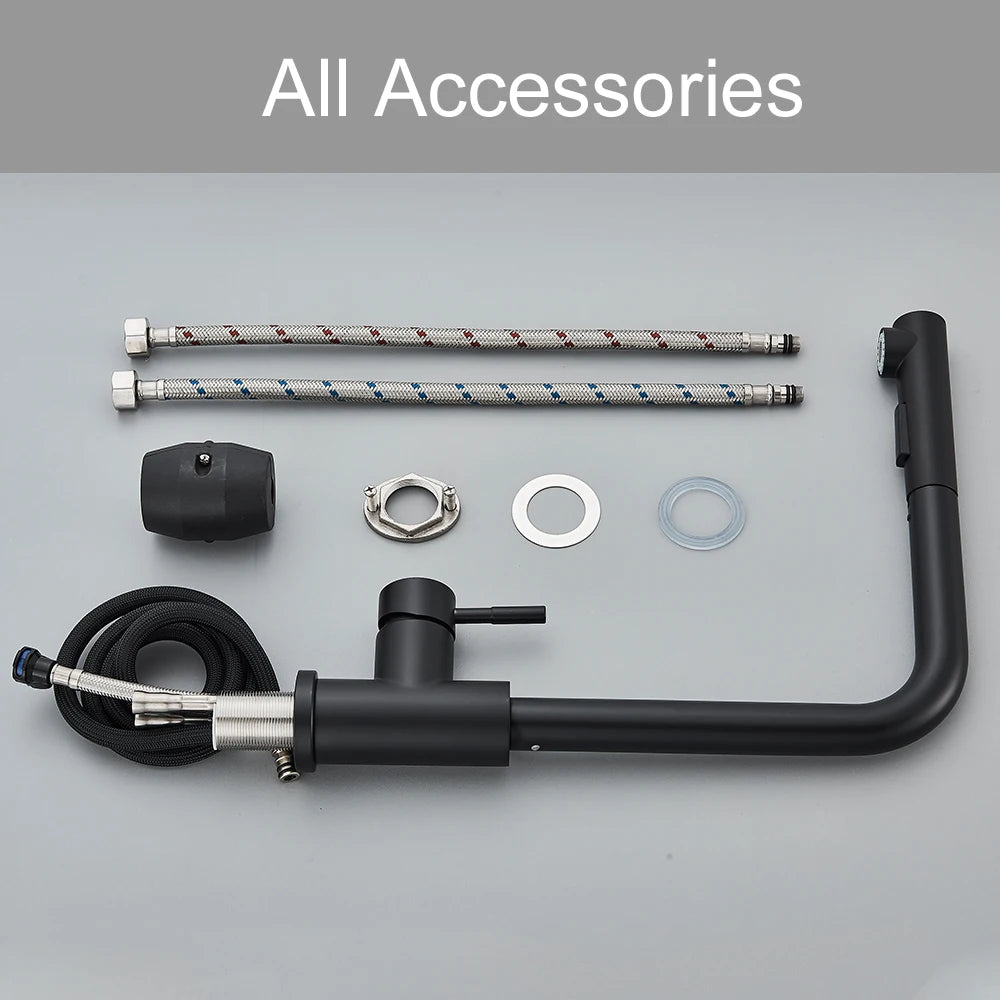 Pull Out Sprayer Nozzle Tap Deck Kitchen Sink Faucet