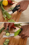 2 In 1 Multi Kitchen Tool Knife Stainless Steel Cutting Scissors