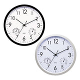 Round Quartz Temperature Humidity Display Wall Clock