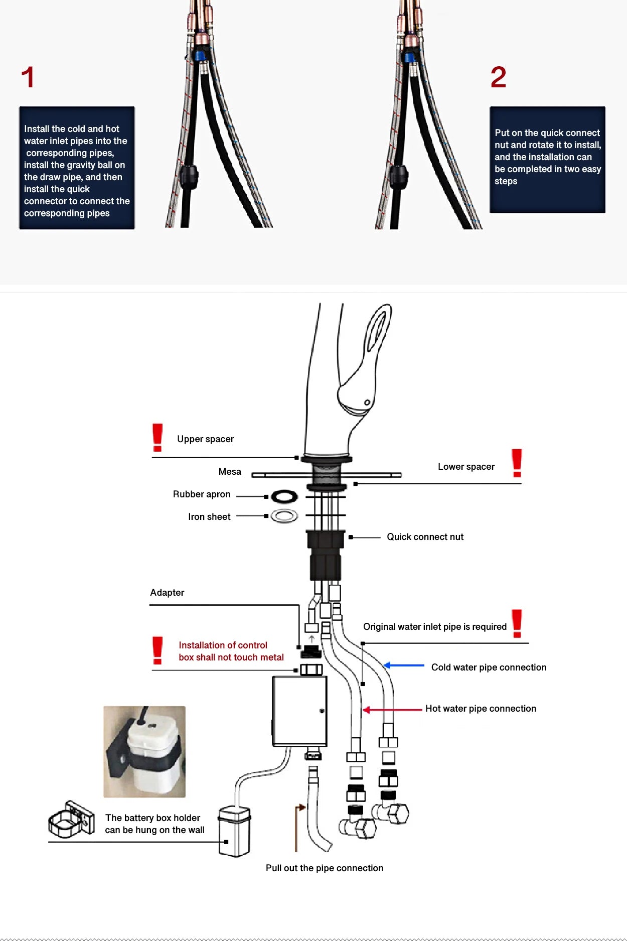 Touch Pull Out 3 Function Single Handle Dual Control Faucet