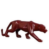 Panther Statue Abstract Geometric Style Resin Sculpture