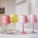 Ins Style Crystal Wine Glass, Abstract Pastel Color