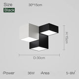 Square Contrast Colors Hanging Ceiling Lamp