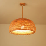 Bamboo Pendant Hand Knitted Chinese Style Lamps