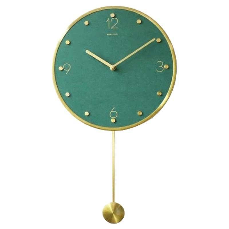 Wall Clock Classic Metallic Nordic Vintage Metal Pendulum