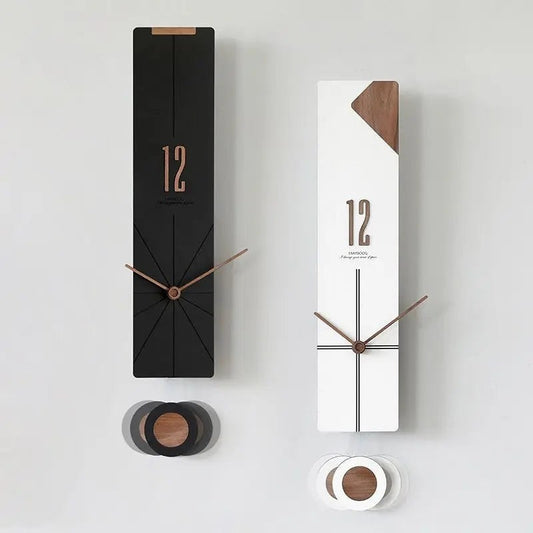 Wall Clock with Large Pendulum Nordic Modern Decoration