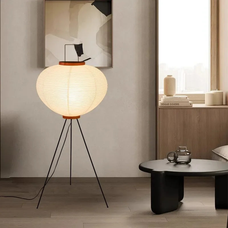 Japanese Paper Standing Light Button Switch Lamp