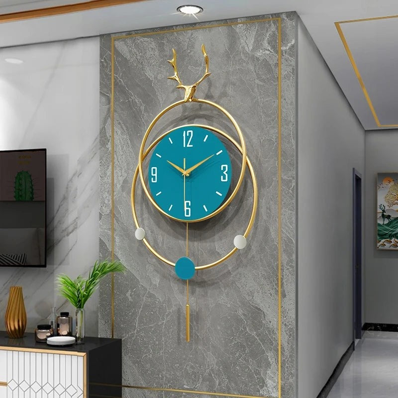 Large Size Luxury Pendulum Digital and Mechanical Wall Clock