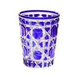 Colorful Checkered Glass Cup Creative Hand Carved