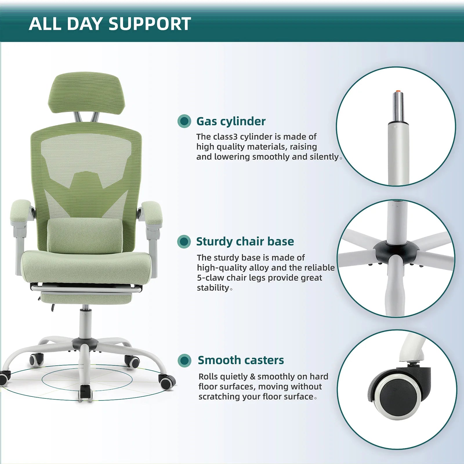 Ergonomic Recliner Back Mesh Swivel Lumbar Chair