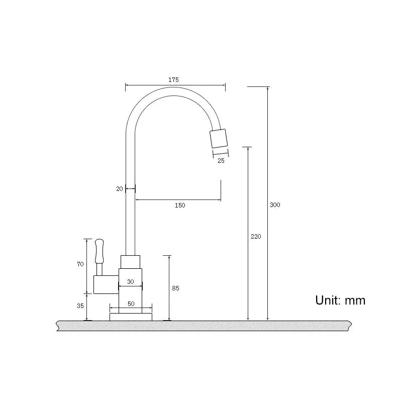 Kitchen Sink Antique 360 Rotation Single Hole Faucet