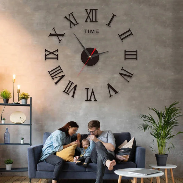 Roman Circular Modern DIY Silent Wall Clock