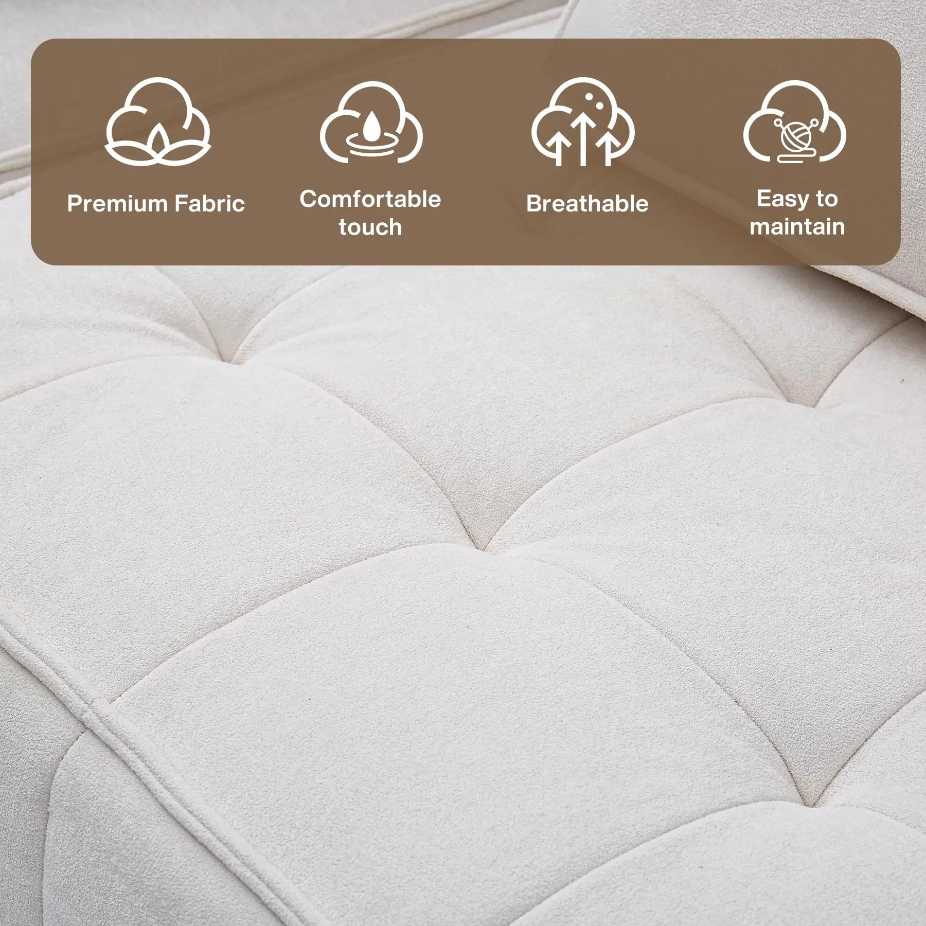 Modern 2 Piece Square Compressed Deep Seat Sofa