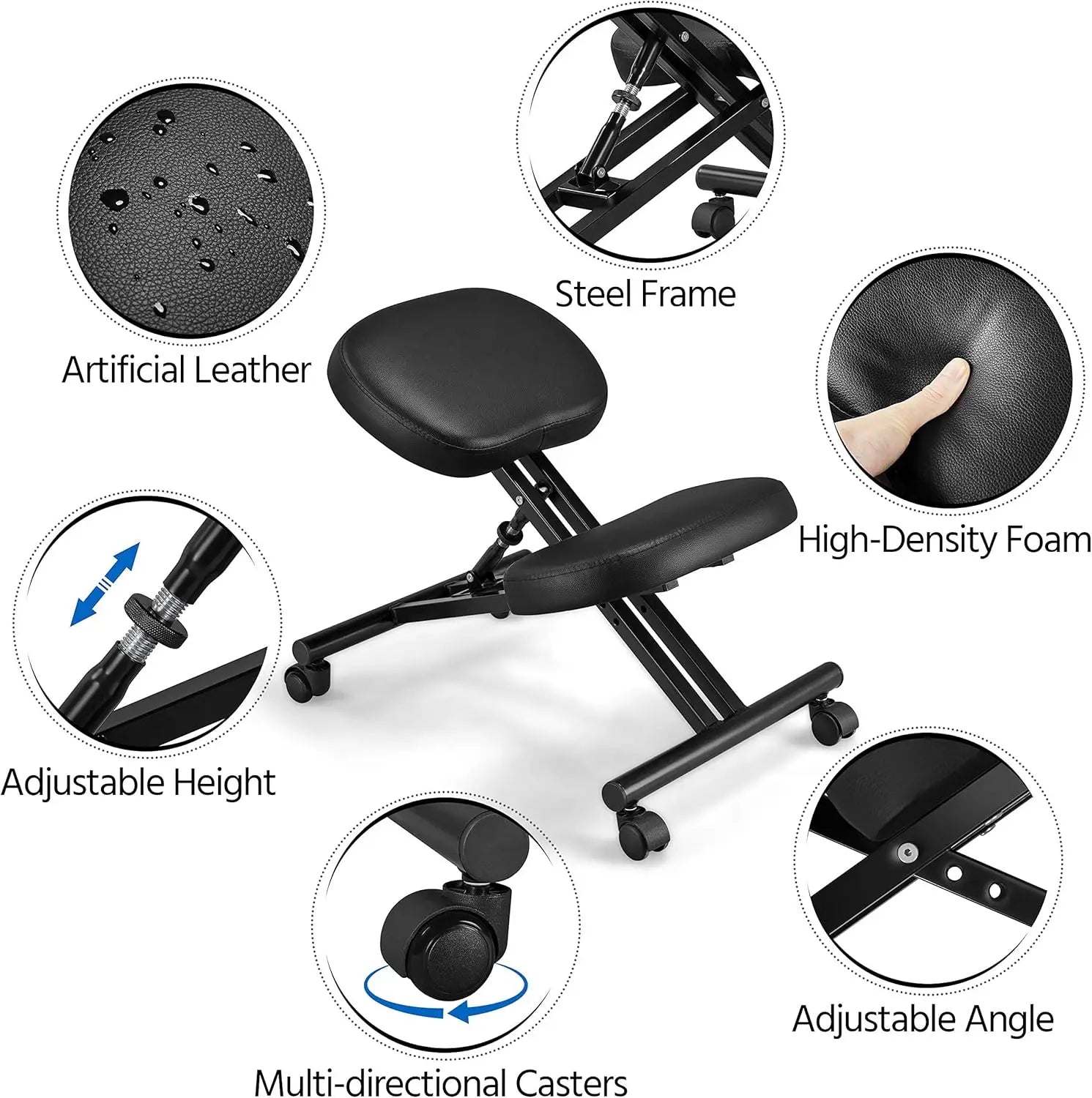 Ergonomic Adjustable Knee Stool Angled Chair