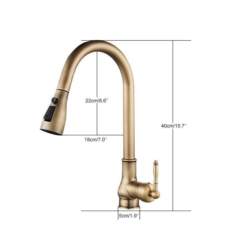 3 Water Modes Pull Out Tap Sprayer Kitchen Faucet