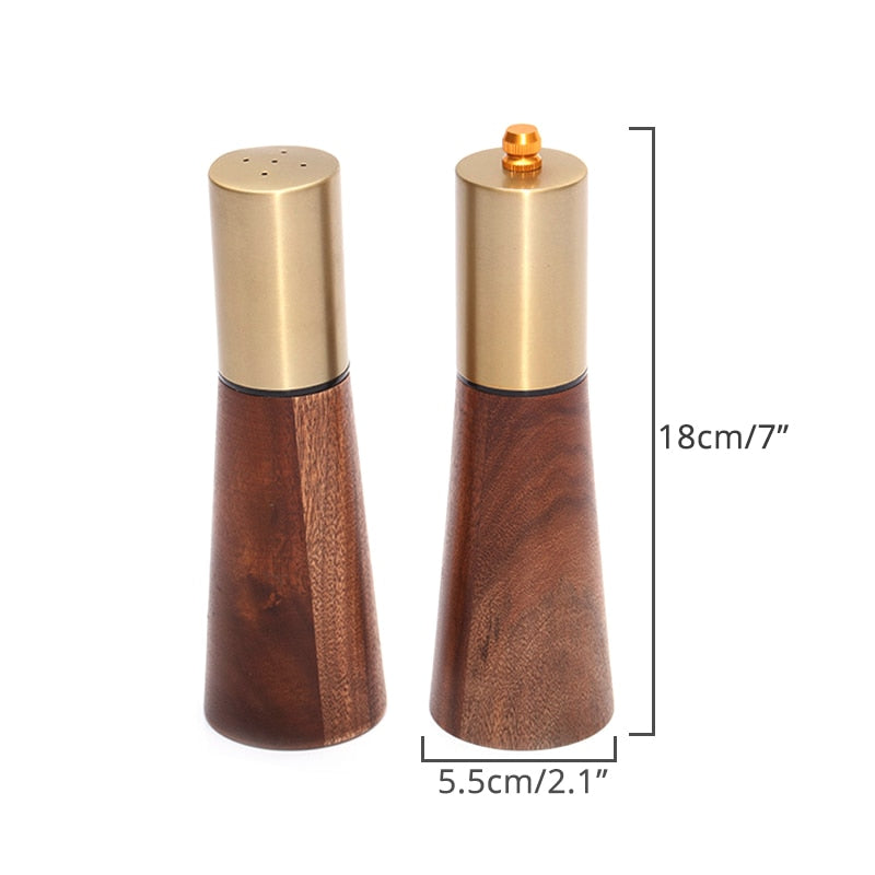 Wood Pepper and Salt Grinder Set