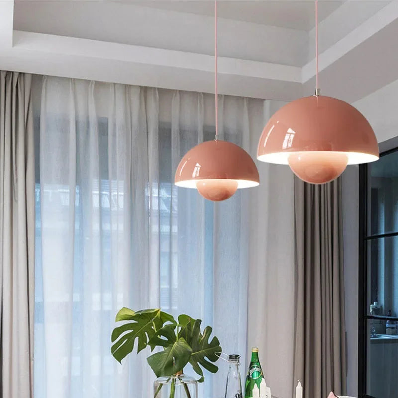 Nordic Flower Semicircular Hanging Pendant Lamp