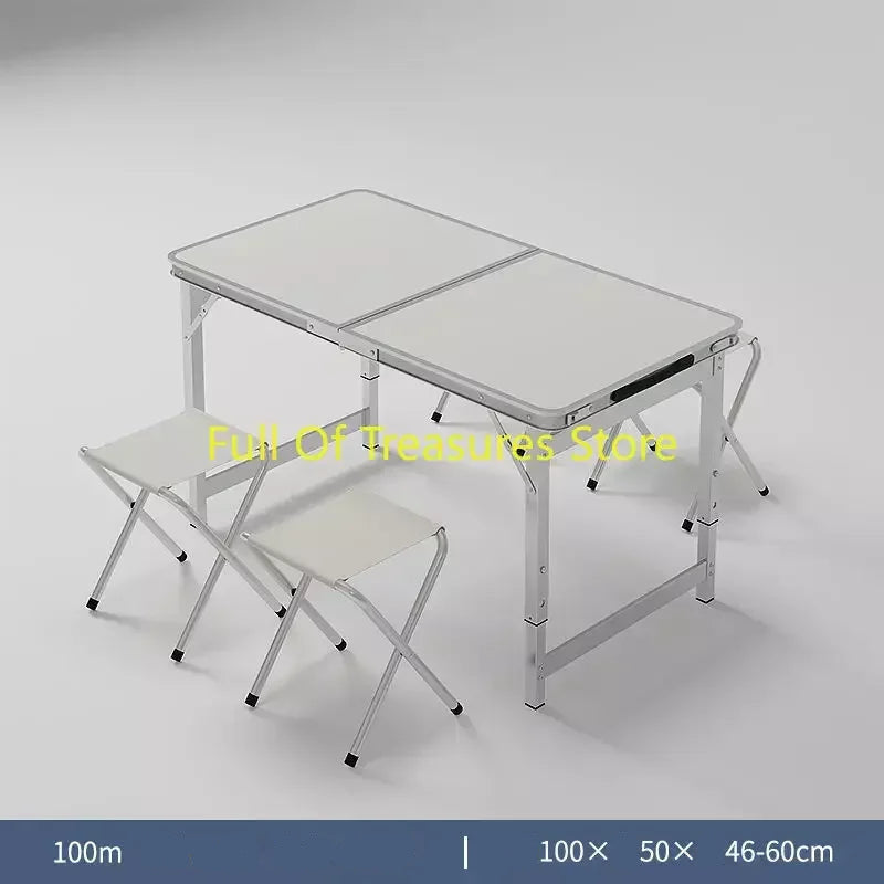 Rectangle Folding Adjustable Height With Handle Table