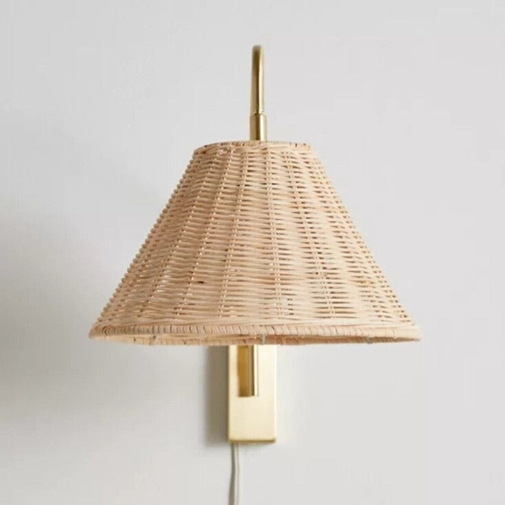 Japanese Minimalist Rattan Weaving Wall Lamp