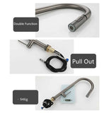 360 Rotation Pull Out Deck Mounted Sink Kitchen Faucet