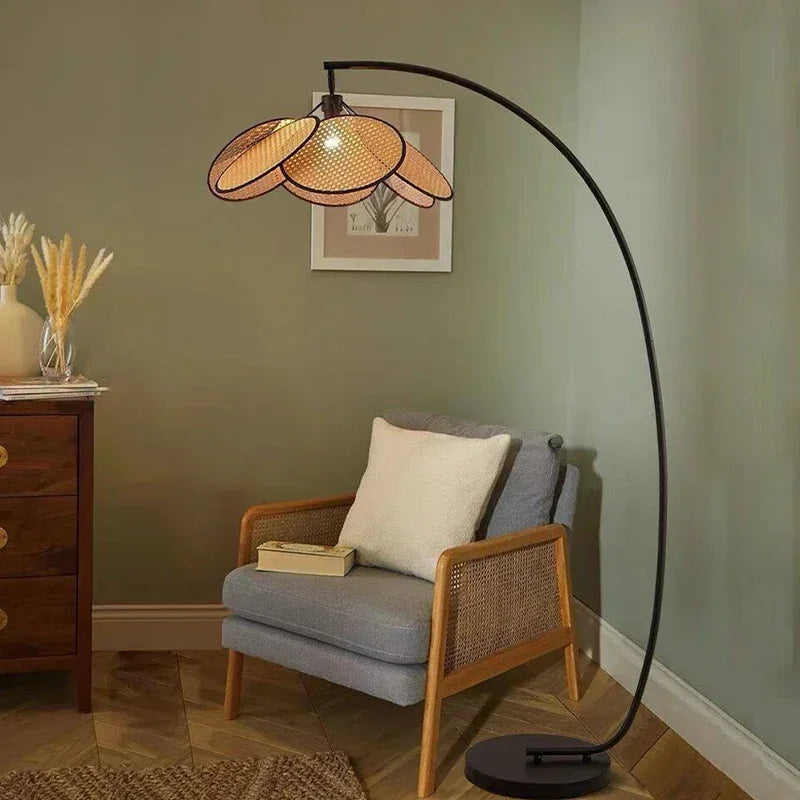 Flower Rattan LED Floor Stand Light Lamp