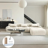 L Shaped Velvet Ottoman Corner Compressed Sofa