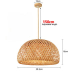 Bamboo Chandelier Pendant Lamp Hanging Wood Ceiling Light