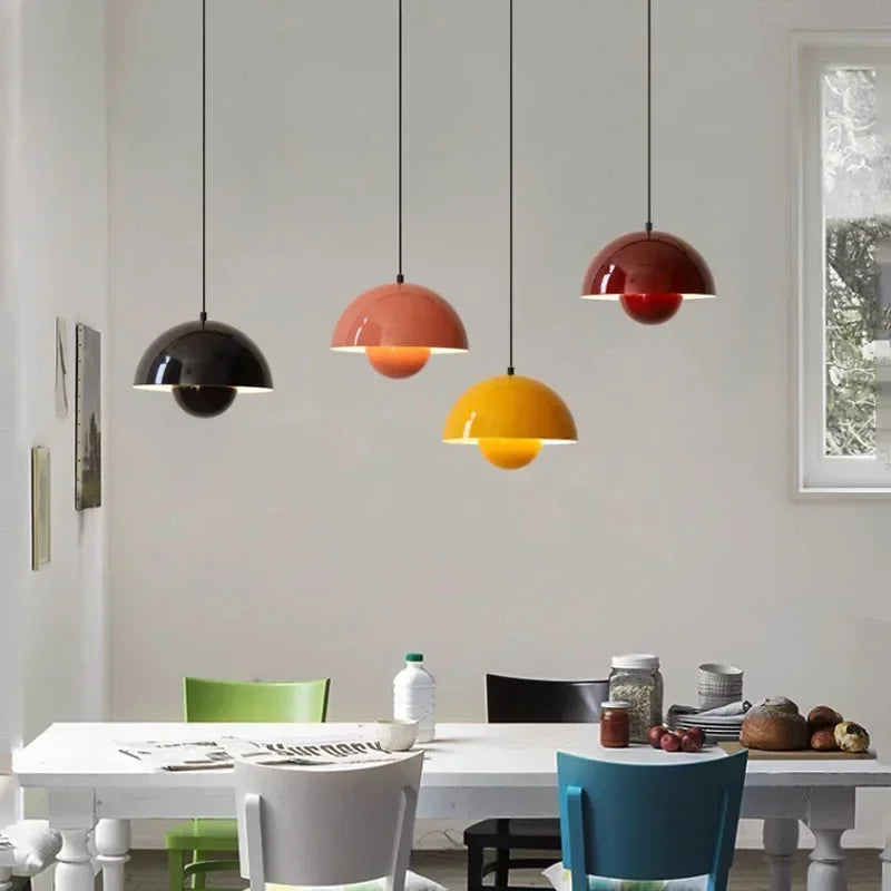 Nordic Flower Semicircular Hanging Pendant Lamp
