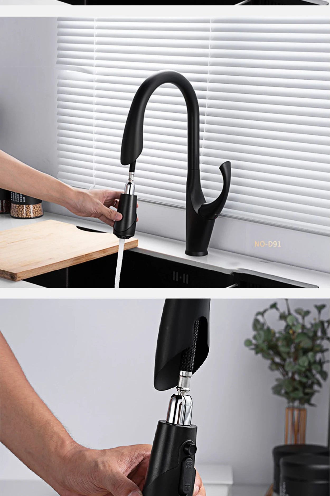 Touch Pull Out 3 Function Single Handle Dual Control Faucet