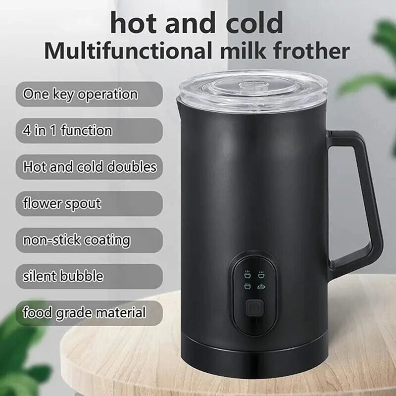 4 in 1 Milk Frother Manual Whisk Steamer in Stainless Steel