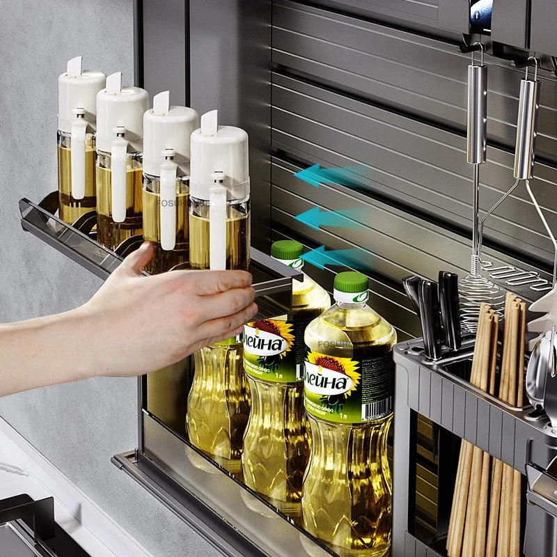 Touch Lift Wall Modern Kitchen Storage Organizer Cabinet
