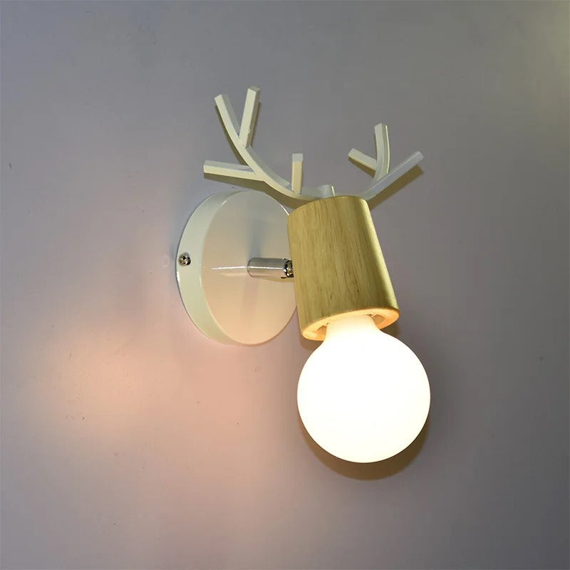 Minimalist Without Shade Wooden Wall Lamp